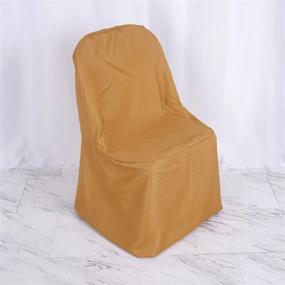 img 3 attached to Gold Linen Polyester Chair Cover Slipcover For Wedding Party Event Banquet Catering - Efavormart