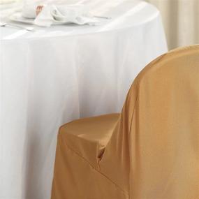img 2 attached to Gold Linen Polyester Chair Cover Slipcover For Wedding Party Event Banquet Catering - Efavormart