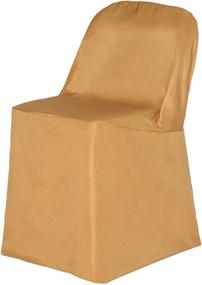 img 1 attached to Gold Linen Polyester Chair Cover Slipcover For Wedding Party Event Banquet Catering - Efavormart