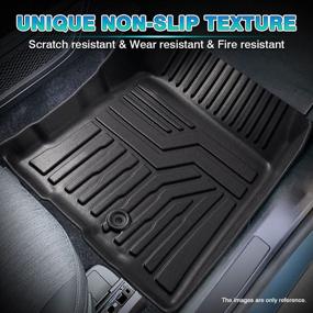 img 2 attached to 🚗 TGBROS Custom Fit Car Floor Mats for Jeep Wrangler 4XE 2021-2022 (Excluding 2 Door and JL Unlimited Models) | All-Weather Floor Mat Liners Front & Rear Row Full Set | Non-Slip TPE Odourless