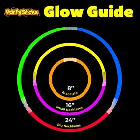 img 2 attached to 100Pk 8 Inch Bulk Glow Sticks Party Supplies With Connectors - Glowing Necklaces, Light Up Glasses & Flowers Decorations For Parties & Events.