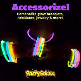 img 1 attached to 100Pk 8 Inch Bulk Glow Sticks Party Supplies With Connectors - Glowing Necklaces, Light Up Glasses & Flowers Decorations For Parties & Events.