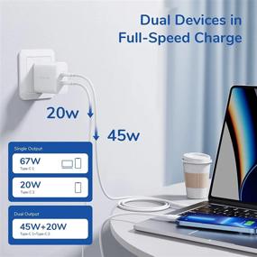 img 1 attached to USB C Charger Syncwire 67W 2-Port PD 3.0 USB C Fast Charger With 1.8M USB-C Cable Travel Foldable Charger For MacBook Pro/Air, IPad Pro, IPhone 14/13/12/11 Series, Galaxy S22, Dell XPS 13, Pixel Etc