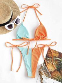 img 2 attached to ZAFUL Polka Dot High Cut Triangle Bikini Set: Stylish Two-Piece Swimsuit For Women
