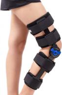 hinged knee brace rom post op knee post op immobilizer brace leg braces orthopedic patella knee brace knee immobilizer brace support orthosis, adjustable for left leg and right leg(d003l) logo