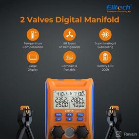 img 3 attached to Elitech LMG-10 HVAC Digital Manifold Gauge with 2-Way Valve and Thermometer Clamps