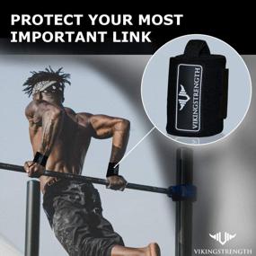 img 3 attached to Vikingstrength Wrist Brace Support For Weight Lifting, Crossfit, Bodybuilding And Fitness. Premium Quality Wrist Wraps For Pain Relief And Recovery. Wrist Strap Used By All Athletes, For Men And Woman + V-Strength Workout App