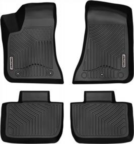 img 4 attached to OEDRO All Weather TPE Front & 2Nd Seat Floor Mats For 2011-2022 Dodge Charger/Chrysler 300 (RWD), Custom Fit Liners - Black