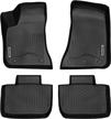 oedro all weather tpe front & 2nd seat floor mats for 2011-2022 dodge charger/chrysler 300 (rwd), custom fit liners - black logo