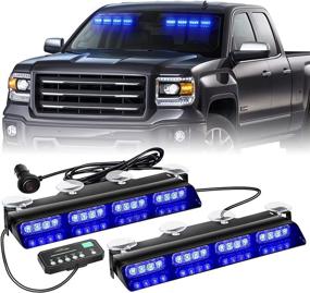 img 4 attached to 🚨 High Visibility Emergency Dash Strobe Lights - Safety Flashing Warning Hazard Interior Front/Rear Windshield Deck Split Light Bar w/ Suction Cups for Police Ambulance Vehicles Trucks - 2x14 inch, Blue