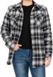 women's sherpa flannel jacket with hand pockets,warm fleece lined button up plaid flannel shirt jackets logo