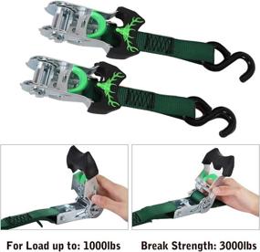 img 1 attached to 🔒 XSTRAP STANDARD Heavy Duty Ratchet Tie Down Straps - 2 Pack - 1-1/16&#39;&#39; x 12 Ft - 3000 Lbs Break Strength - Moving Straps for UTV, ATV, Dirt Bike, Motorcycle, Truck Accessories