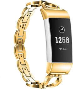 img 4 attached to 💎 Wekin Replacement Bands for Charge 2 and Charge 2 HR – Adjustable Metal Wristband Strap Steel Bracelet with Rhinestone for Fitness Tracker – Ideal for Women and Girls