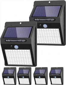 img 4 attached to 100LED Outdoor Solar Security Lights, 6 Pack Wireless IP65 Waterproof Motion Sensor Wall Light For Front Door, Backyard, Garage, Deck - 3 Modes