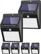 100led outdoor solar security lights, 6 pack wireless ip65 waterproof motion sensor wall light for front door, backyard, garage, deck - 3 modes logo