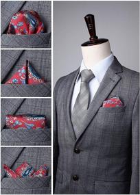 img 2 attached to Set Of 6 HISDERN Woven Men'S Pocket Squares In Assorted Colors - Ideal For Weddings, Parties And Gifts