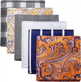 img 4 attached to Set Of 6 HISDERN Woven Men'S Pocket Squares In Assorted Colors - Ideal For Weddings, Parties And Gifts