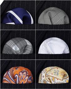 img 3 attached to Set Of 6 HISDERN Woven Men'S Pocket Squares In Assorted Colors - Ideal For Weddings, Parties And Gifts