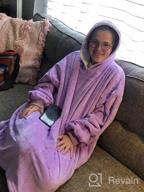 img 1 attached to Cozy Up With LetsFunny Oversized Blanket Sweatshirt - Super Warm Plush Fleecehug Hoodie Wearable Blanket With Pocket For Adult Women And Men In Beige review by Zack Block