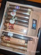 img 1 attached to Spanish Cedar-Lined Cigar Humidor With Digital Hygrometer - Holds 35 To 50 Cigars, Includes Cedar Divider, Cutter, Ashtray, And Humidifier - Perfect Father'S Day Gift review by Christopher Williams