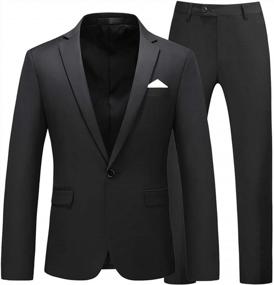 img 4 attached to Look Stunning On Your Prom Night With MOGU Mens Slim Fit Tuxedo Suit Set