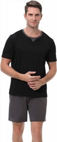 img 3 attached to Men'S Cotton Pajama Set Short Sleeve Soft Sleepwear Loungewear Lightweight