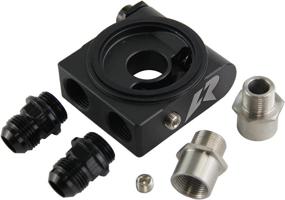 img 4 attached to 🔧 LineRacing Universal Oil Cooler Thermostat Sandwich Plate Adapter - 3/4In 16-UNF / M20 X1.5 AN10 Black (Thermostat 73±0.5°): Improve Engine Performance with Efficient Oil Cooling