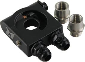 img 3 attached to 🔧 LineRacing Universal Oil Cooler Thermostat Sandwich Plate Adapter - 3/4In 16-UNF / M20 X1.5 AN10 Black (Thermostat 73±0.5°): Improve Engine Performance with Efficient Oil Cooling