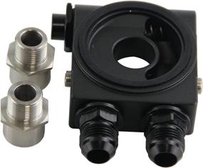 img 1 attached to 🔧 LineRacing Universal Oil Cooler Thermostat Sandwich Plate Adapter - 3/4In 16-UNF / M20 X1.5 AN10 Black (Thermostat 73±0.5°): Improve Engine Performance with Efficient Oil Cooling