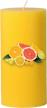 citrus grove scented pillar candle - handcrafted in usa by candlenscent logo