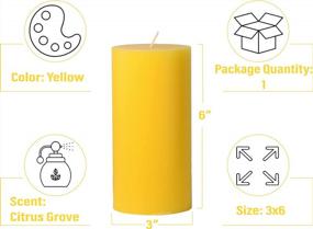 img 2 attached to Citrus Grove Scented Pillar Candle - Handcrafted In USA By CandleNScent