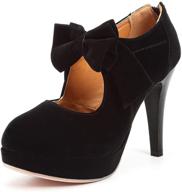 👠 fashionable vintage womens bowtie platform pumps - elegant footwear for women logo