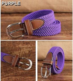 img 3 attached to YUCFOREN Narrow Elastic Stretch Braided Women's Accessories : Belts