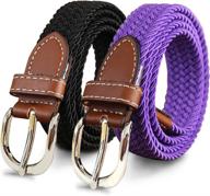 yucforen narrow elastic stretch braided women's accessories : belts logo