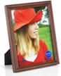 stunning 8x10 solid wood picture frames with high definition glass- perfect for table top display and wall mounting in brown! logo