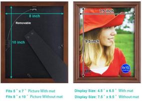 img 2 attached to Stunning 8X10 Solid Wood Picture Frames With High Definition Glass- Perfect For Table Top Display And Wall Mounting In Brown!