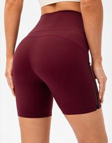 img 3 attached to Get Ultimate Comfort With Lavento Women'S High Waisted Yoga Biker Shorts - Available In 5" And 6" Inseam