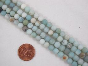 img 2 attached to BRCbeads 6Mm Natural Amazonite Gemstone Beads Matte Blue/Yellow 66Pcs 15.5'' Jewelry Making Supply