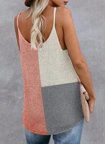 img 2 attached to Colorblock Knit Sleeveless Tank Tops For Women - Stylish & Flowy Scoop Neck Casual Shirts With Strappy Detailing, Perfect For Office - Available In Sizes S-2XL By BLENCOT