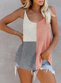 img 3 attached to Colorblock Knit Sleeveless Tank Tops For Women - Stylish & Flowy Scoop Neck Casual Shirts With Strappy Detailing, Perfect For Office - Available In Sizes S-2XL By BLENCOT