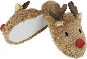 img 2 attached to Cute And Cozy: Holiberty Women'S Memory Foam Reindeer Slippers For Warm Winter Feet