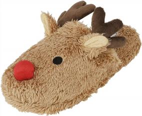 img 4 attached to Cute And Cozy: Holiberty Women'S Memory Foam Reindeer Slippers For Warm Winter Feet