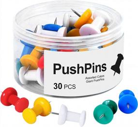img 4 attached to Extra Large 1.5" Giant Push Pins For Bulletin Board, Cork Board, Wall Canvas - MROCO 30 PCS Thumb Tacks