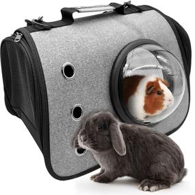 img 4 attached to 🐹 Convenient and Breathable Guinea Pig Carrier Bag - Ideal for Traveling with Bunny, Guinea Pig, Chinchilla, Squirrel, Hamster, and More Small Animals