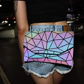 img 1 attached to Geometric Handbag Luminous Holographic Shopping Women's Handbags & Wallets : Wallets