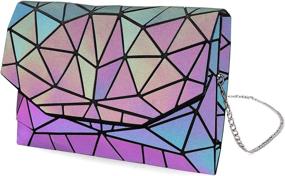 img 4 attached to Geometric Handbag Luminous Holographic Shopping Women's Handbags & Wallets : Wallets