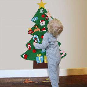 img 1 attached to Набор елочных игрушек Aytai из войлока с украшениями для детей - идеальный рождественский подарок и украшения для дверей/стен для празднования Нового года