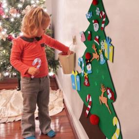 img 4 attached to Набор елочных игрушек Aytai из войлока с украшениями для детей - идеальный рождественский подарок и украшения для дверей/стен для празднования Нового года