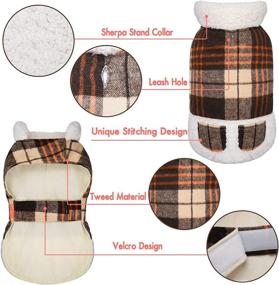 img 3 attached to 🐾 Ultimate Winter Protection: KYEESE Dog Jacket Checked Plaid for Large Dogs with Leash Hole and Pockets - Windproof, Soft Lined Coats for Cold Weather