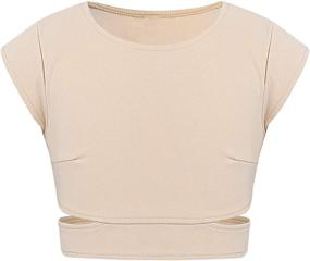 img 4 attached to CHICTRY Activewear T Shirt Sleeve Athletic Girls' Clothing : Active